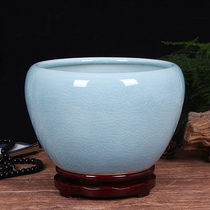 Jingdezhen ceramic fish tank turtle large desktop goldfish tank water lily bowl lotus bowl lotus flower pot Narcissus porcelain pot porcelain tank