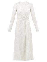 6 fold 2021 GALVAN white satin medium length skirt