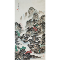 (Friendship Store State Courtesy Art) Tuilanqiu Color Map Water and ink landscape painting Old word painting auction
