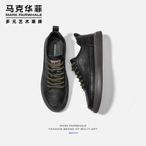 Mark Faye mens leather shoes British black leather casual work shoes summer thin mens shoes 2022 new