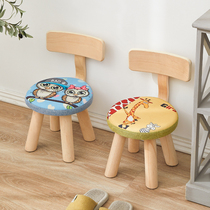 Children small stool Home short stool backrest stool Economy Type All solid wood stools modern minimalist round stool small wooden chair