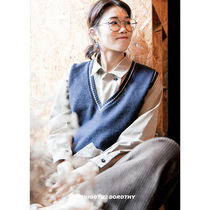 Dorothy -- 2021 new colleges Wind large V collar knit waistcoat for womens sweater vest Han version 100 lap shoulder