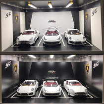 Lamborghini 1 18 simulation mode car parking lot model scene toy dust - proof display box