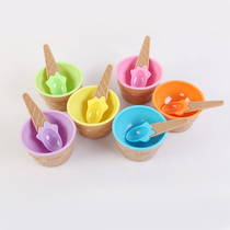 Candy Color Baby Sweet Ice Cream Bowl Spoon Children Cutlery Plastic Ice-cream Ice Cream Ice Cream Bowl Snowball Bowl