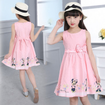 Girls sleeveless dress 2021 new childrens Korean princess dress ten-year-old girl pure cotton 6 vest skirt 7