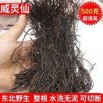 Northeast Willingxian 500g Chinese herbal medicine 10 years wild whole strip washed traditional Chinese herbal medicine Non-pink fairy tiger root full root