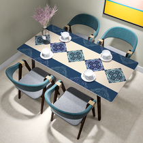 Tablecloth waterproof and oil-proof disposable new Chinese pvc table mat household rectangular coffee table mat anti-hot thick