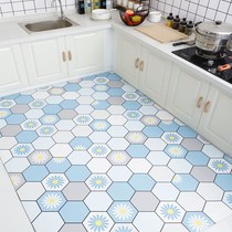 Kitchen full of leather floor mats Leave-in PVC waterproof and oil-proof non-slip mats can be scrubbed into the door of the door mat