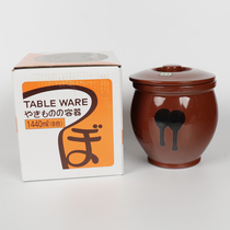 Spot Japanese original imported often smooth roasted sugar color glaze ceramic Pickles Pickles Pickles pot pot Weng