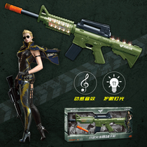 Genuine authorization across the line of fire CF childrens electric vibration toy gun sound and light gun M16 rifle boy ten years old 3 years old