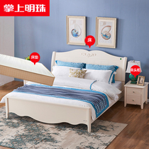 Palm Pearl 1 8 M master bedroom double bed 1 5m Korean pastoral single bed mattress furniture high Box storage MZ