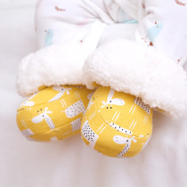 Autumn and winter 0 newborn baby 36 toddler soft bottom 12 months men and women Baby Cotton shoes plus velvet warm 1 year old