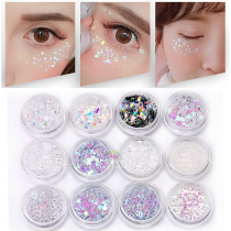 Net red mirror high light eye glitter girl sequin fairy makeup eye shadow Star eye makeup nail patch send glue