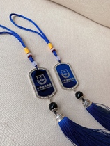 New double-sided fire-themed car pendant flame blue car decoration to send firefighter boyfriend characteristic creative gift