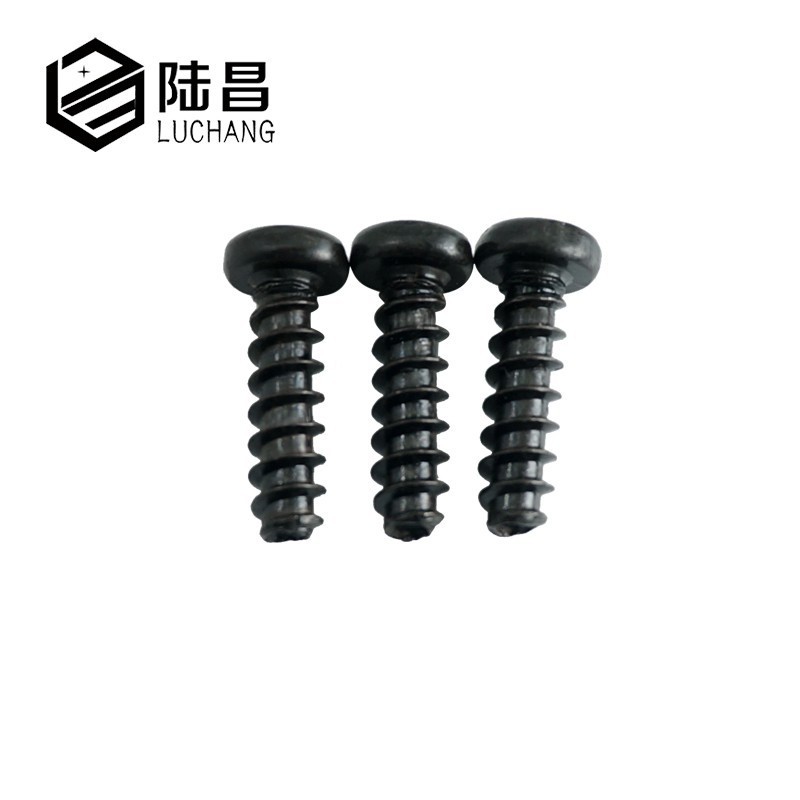 Black cross round head flat tail self-tapping nail M4 PB pan head electronic screw