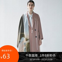 Lily2020 spring new female pop soft pink letter landscape print rectangular shawl scarf Z901