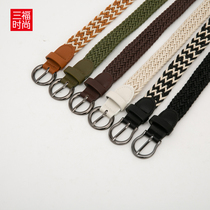 Sanfu 2021 women Korean braided belt to work commuter leisure belt female 389664