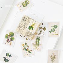 Mo-ink box stickers plant map retro stamp-style hand account photo album decoration stickers 45 pieces