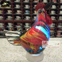 Wonderful glaze gift car front glaze ornaments bookcase jewelry glass night light colorful light transparent Rooster