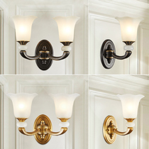 American full copper wall lamp bedside lamp bedroom black living room wall lamp background wall staircase wall lamp wall lamp aisle lamp