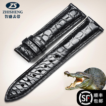 Zhisheng crocodile watch with men and women real belt accessories suitable for Longines Omega Emperor Kunlun Holi time