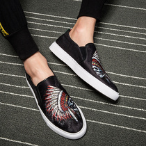 Loafers mens feet 2020 spring new youth trend mens shoes Korean version height-increasing cloth shoes round head breathable low-top