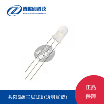 5mm F5 fog-like common anode LED red and blue two-color light-emitting diode indicator light bright transparent red and blue 10