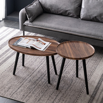  Muyou small apartment Simple modern living room coffee table Creative round sofa side corners small round table combination coffee table