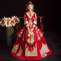 Xiuhe clothing 2021 New Winter female bride dress wedding small man thin dragon and phoenix coat wedding dress Chinese wedding dress