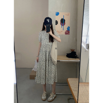 HHYEE French Broken Floral Skirt Woman 2021 new summer and thin long style printed cashew fairy temperament snowspun one-piece dress