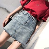 Counter denim short skirt womens 2021 summer new skirt chic all-match thin hip skirt A-line skirt