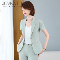 Short sleeve suit suit female summer hotel lobby manager white collar work clothes jewelry store reception professional tooling