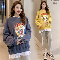 Pregnancy Woman Dress Autumn Clothing Spring Clothing Suit 2021 New Internet Red Spring Autumn Money Out of Fashion The Spring and Autumn Tidal Mothers Two Sets