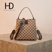  HEANEDUCK French niche bag womens new bucket bag large capacity fashion printed broadband messenger womens bag