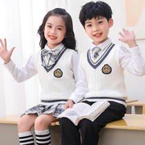 Kindergarten uniforms Childrens school uniforms High school primary school students class uniforms jk uniforms spring and autumn costumes academic style plaid pleated skirts