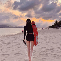 New Korean sunscreen swimsuit women split belly thin long sleeve diving suit set quick-drying surf suit Korea Korea