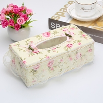 Lace fabric cute paper box Household car tissue box Living room toilet paper paper box meal paper