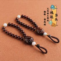 Car supplies car keychain pendant rope safe buckle red sandalwood car keychain high-grade men and women