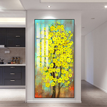 Abstract fortune tree Light luxury modern decorative painting Crystal porcelain entrance entrance aisle mural European corridor end hanging painting