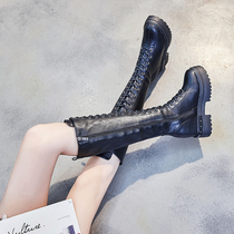 Small boots female English style 2021 Spring and Autumn New Martin boots female high tube Joker thick bottom increased