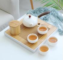 Tea set supplies White tea set Small simple tea tea porcelain tea set Automatic melamine two-cup cover bowl lady