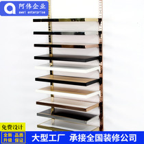 Clothing store wall card AA column ladder column black stainless steel rose gold pallet frame glass bracket laminate frame