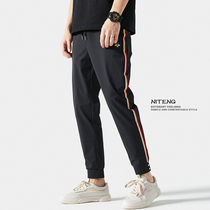 Summer slim fit 90% Pants Mens Body Bouquet Sport Pants Male Tide Cards Loose Little Foot Speed Dry Casual Wear Pants