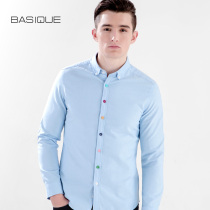 (Clear Cabin) Yumoto Fun Color Buttoned Oxford Spun Pure Cotton Long Sleeve Shirt Men Sashimi Casual Business Lining Clothing