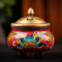 Bronze tire silk enamel incense burner sandalwood line incense for Buddha household incense burner