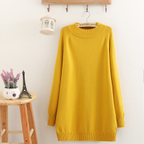 Fat mm spring and autumn clothes New 2021 plus fat plus size womens wear thin stretch long half turtleneck sweater