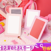 Large folding makeup mirror Dormitory dressing desk surface Cute portable desktop portable clamshell student small mirror
