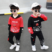 Handsome childrens clothing boys spring and autumn suit 2021 new foreign style spider-man spring boys sports two-piece suit tide