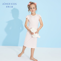 21 New love child girl Girl 2 years old Summer Modal short sleeved night dress Homewear pajamas sweet