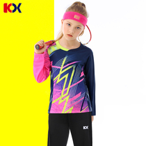 Childrens badminton clothing Long sleeve long sleeves skirt trousers sports short sleeve shorts tennis shorts culottes childrens table tennis suit